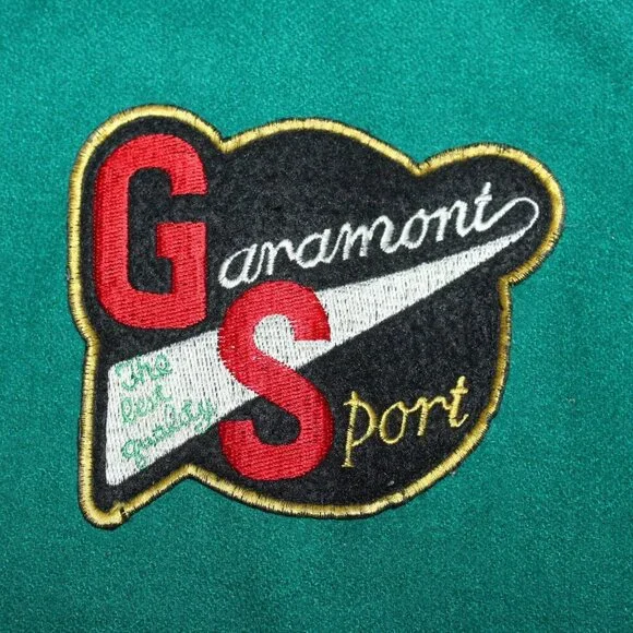 Vintage 70s 80s Garamont Sport Large Green White Varsity Letterman Retro Jacket - Picture 10 of 12